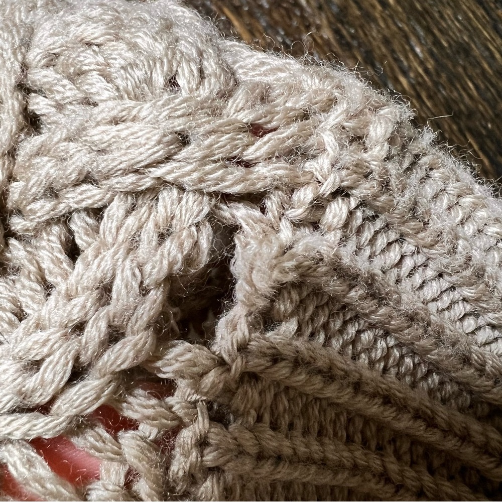 Ivan Grundahl Beige Merino Wool Cable Knit Turtleneck Sweater Dress Medium - Picture 11 of 14